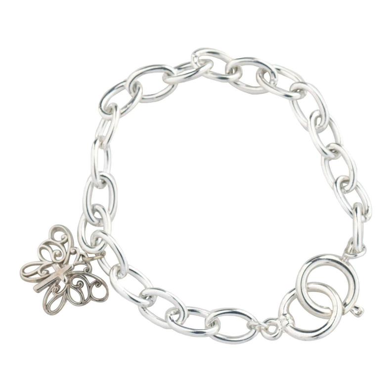 Butterfly Cross Tiffany Silver Plated Bracelet