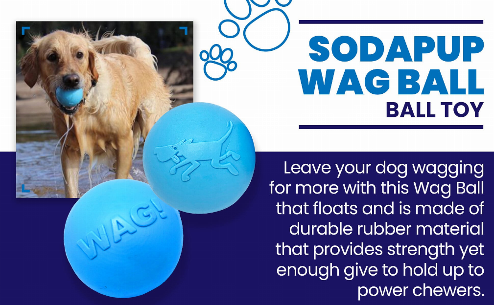 SP Wag Ball Ultra Durable Synthetic Rubber Chew Toy & Floating Retrieving Toy