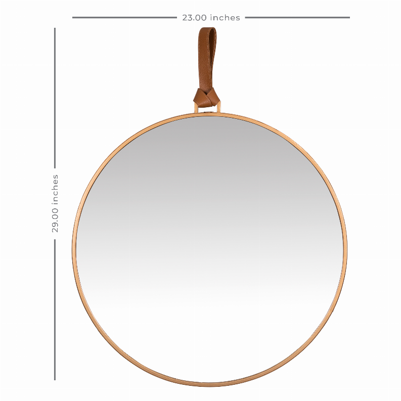 Modern Allie Wall Mirror with Faux Leather Strap