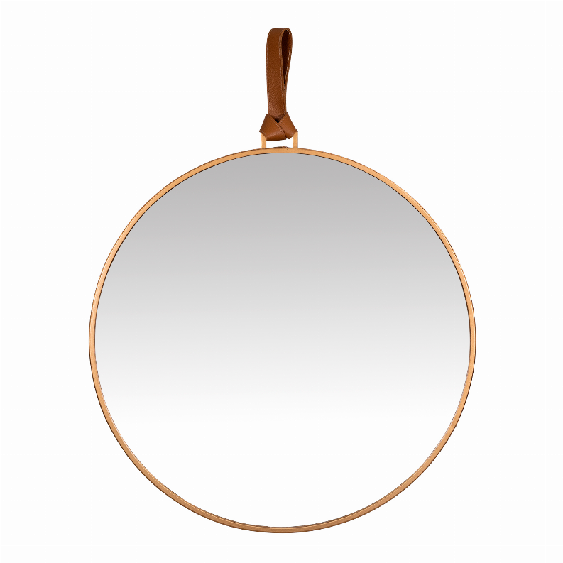 Modern Allie Wall Mirror with Faux Leather Strap