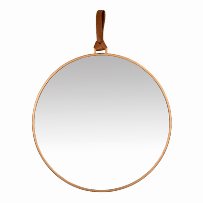 Modern Allie Wall Mirror with Faux Leather Strap