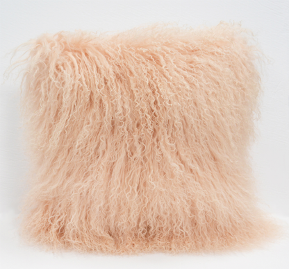 Mongolian Lambskin 16 inch Square cushion