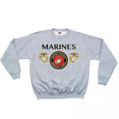 Marines Seal Crewneck Sweatshirt Grey