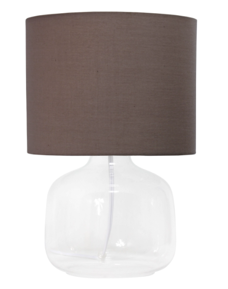 Simple Designs  Glass Table Lamp with Fabric Shade