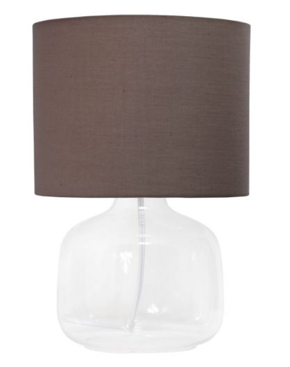 Simple Designs  Glass Table Lamp with Fabric Shade