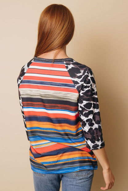 Zane Multicolor Tie-dye Stripes Top