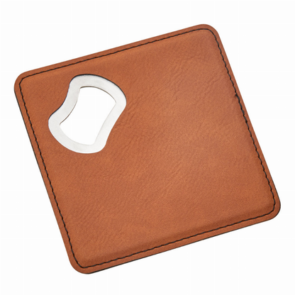 Leatherette Coaster/Opener 4" X 4"