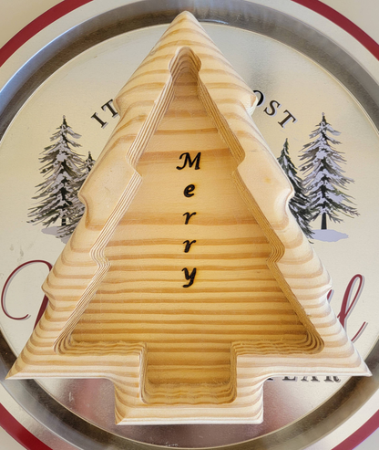 Christmas tree wooden soy wax candle