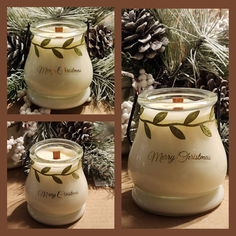 Lantern holiday theme soy candle