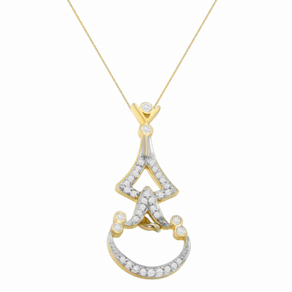 14 Karat Yellow Gold 1/3ct. Total Diamond Weight Round Diamond Pendant Necklace