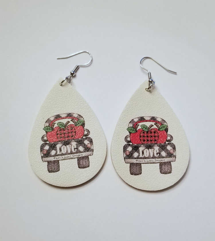 "Teach - Love - Inspire" Double Sided Earrings