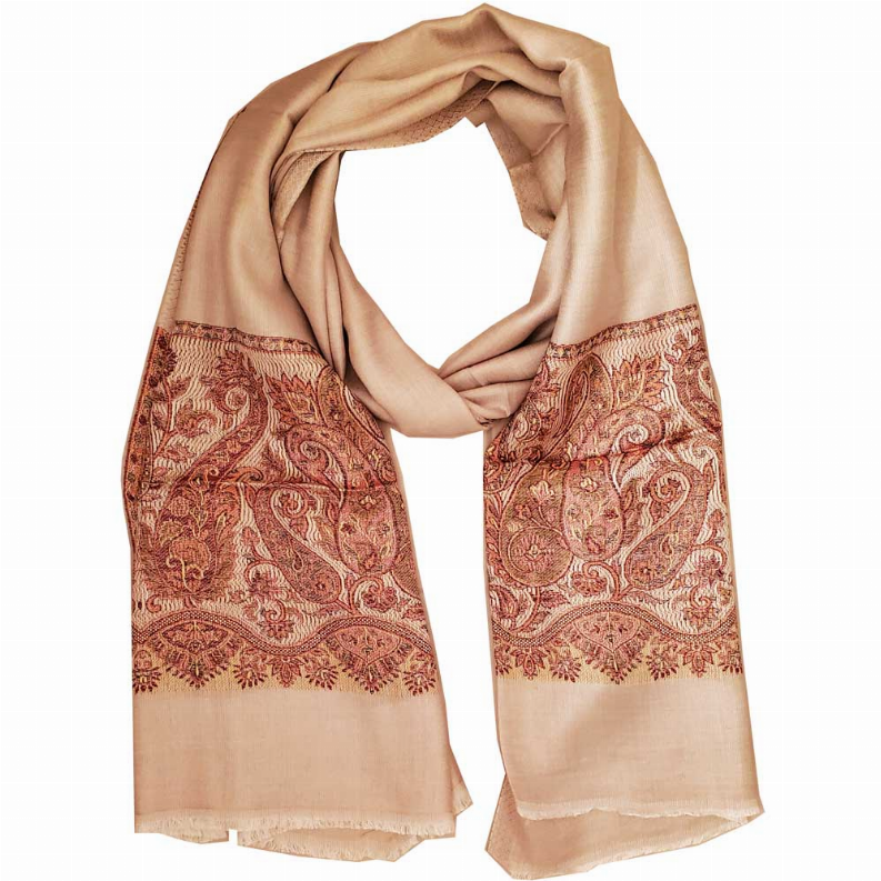 Reversible Faux Pashmina Fabric Silk Rayon Blend Paisley Print Scarf Shawl