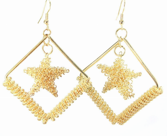 Cradled Star Earrings