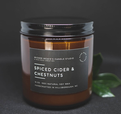 Spiced Cider & Chestnuts Soy Wax Candle (3 Size Options)