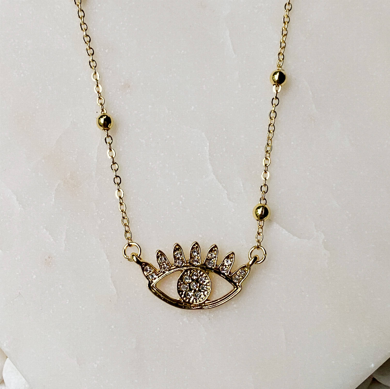 Bright & Studded Eye Necklace