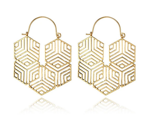 Hex -Gold Earrings