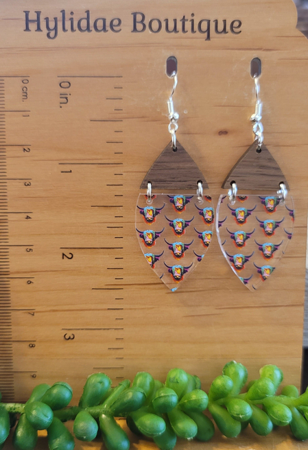 Watercolor Highland Cows Dangle Earrings