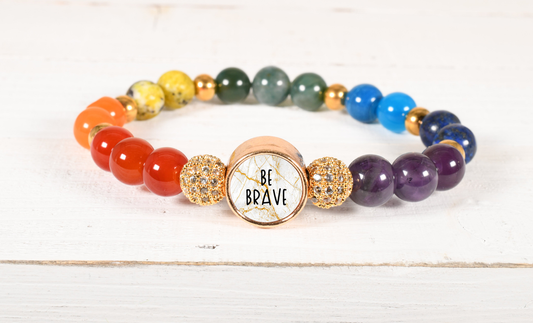 Reversible Chakra Round Inspirational Bracelets By Pink Box