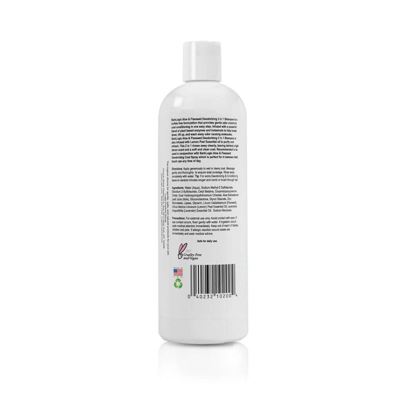 BarkLogic Aloe & Flaxseed Deodorizing 2 in 1 Shampoo