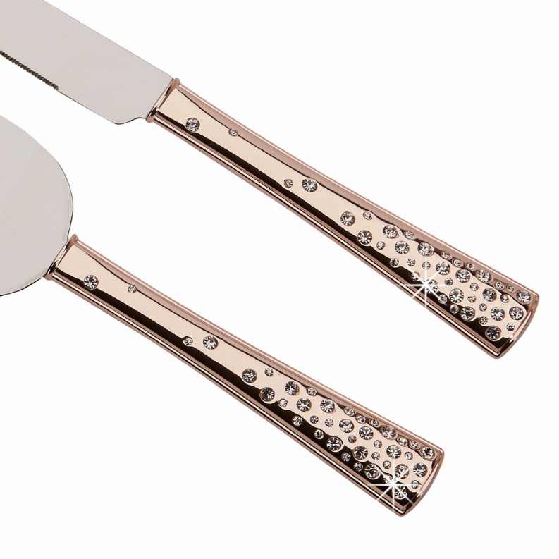 "Galaxy" Rose Gold Knife/Server Set 13"