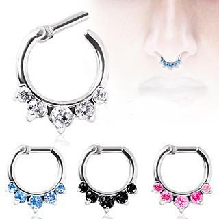 316L Surgical Steel Gemmed Princess Septum Clicker