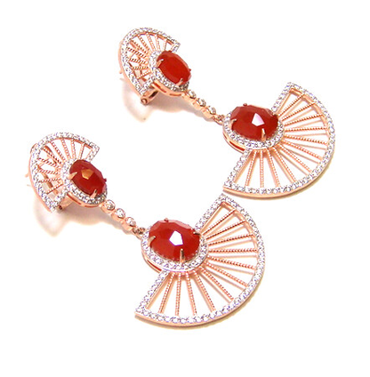 Red Agate, Dangle Earrings, 925 Sterling Silver