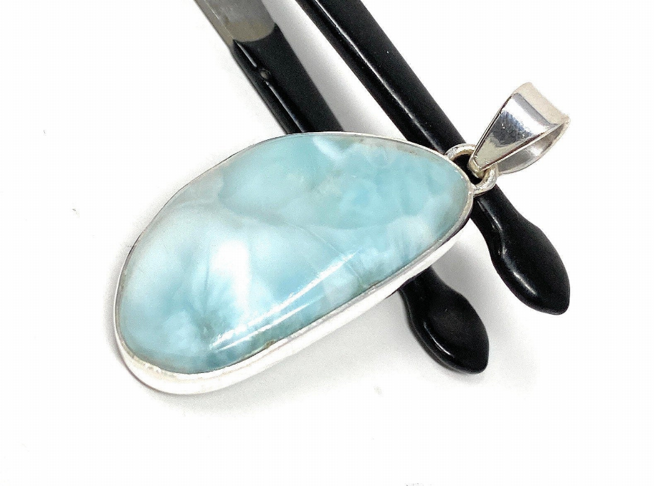 Larimar Pendant, Gemstone Pendant, Bohemian Jewelry, Sterling Silver Pendant, Natural Gemstone Pendant, 47.3mm X 19.35mm