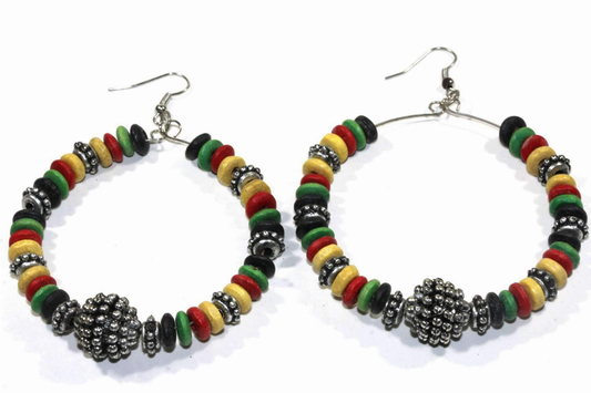 Rasta Style Hoop Earrings