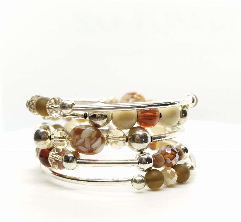 Wrap Bracelets -Monica In Caramel And Chocolate