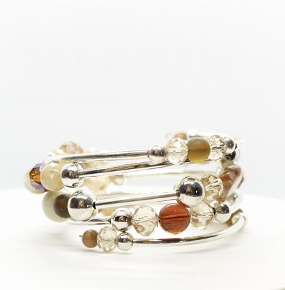 Wrap Bracelets -Monica In Caramel And Chocolate