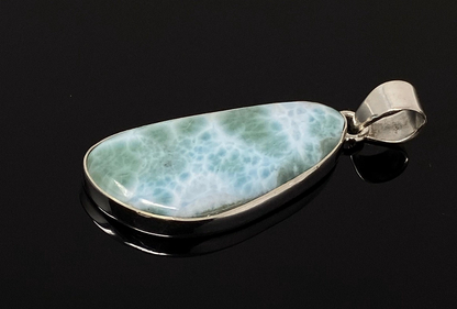 Larimar Pendant, Gemstone Pendant, Bohemian Jewelry, Sterling Silver Pendant, Natural Gemstone Pendant, 51.5 X 18.45mm