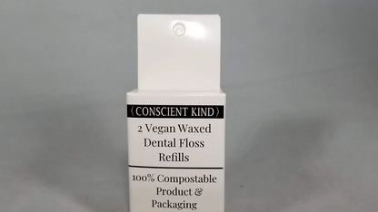 2 Vegan Waxed Dental Floss Refills - Mint