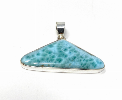 Larimar Pendant, Gemstone Pendant, Bohemian Jewelry, Sterling Silver Pendant, Natural Gemstone Pendant, 34mm X 46.45mm