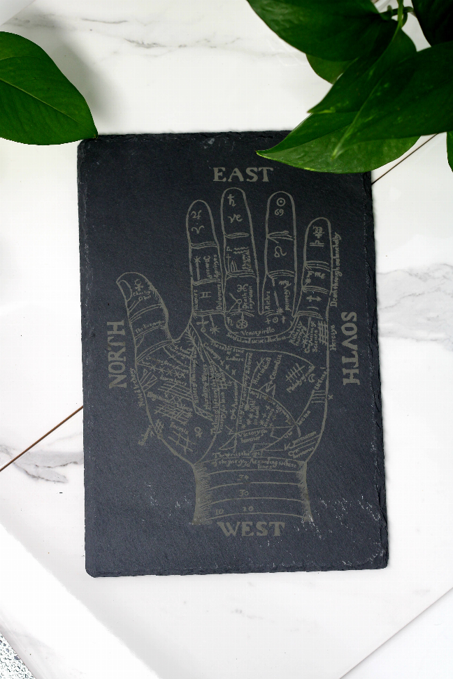 12" Slate Palmistry Engraved Trivet