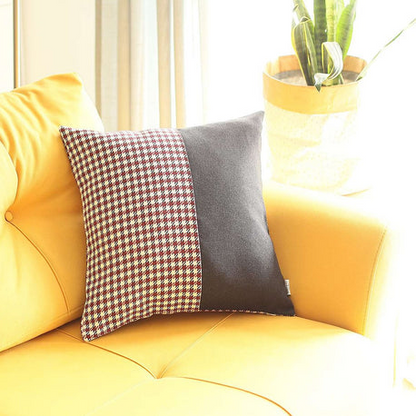 Boho-Chic Houndstooth Jacquard Throw Pillow