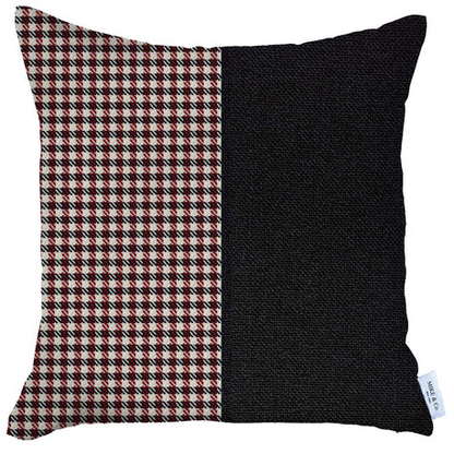 Boho-Chic Houndstooth Jacquard Throw Pillow