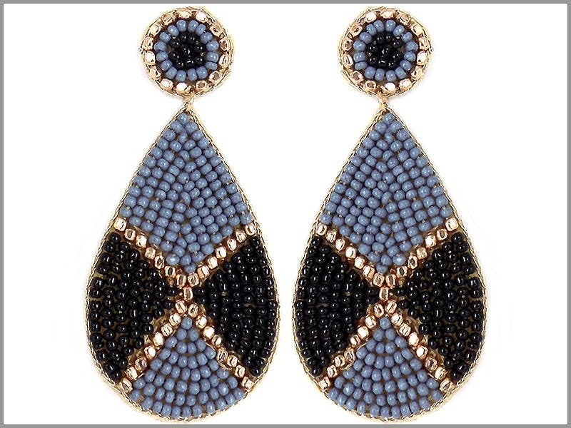 Teardrop Beaded Drop Earrings