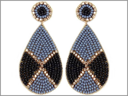 Teardrop Beaded Drop Earrings