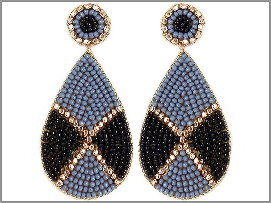 Teardrop Beaded Drop Earrings