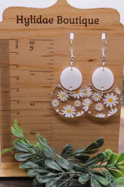 Daisy Circle Dangle Earrings