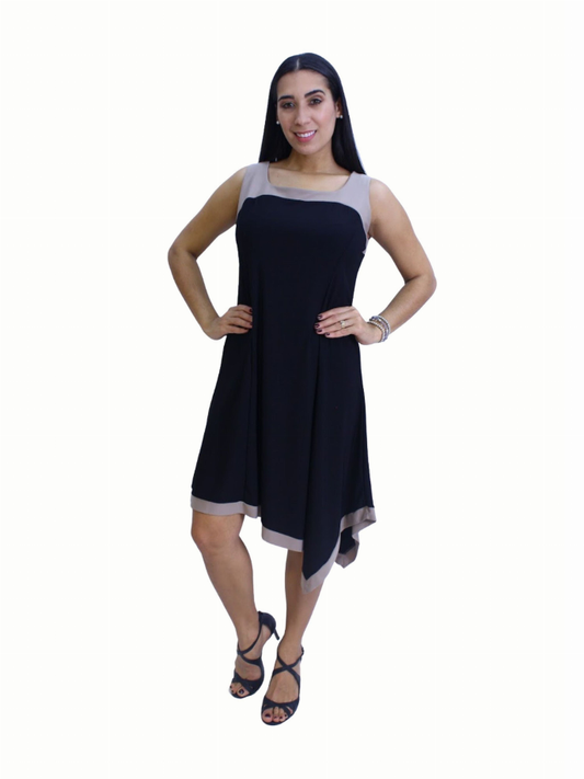 Women Asymmetrical Neck Long Sleeveless Dress