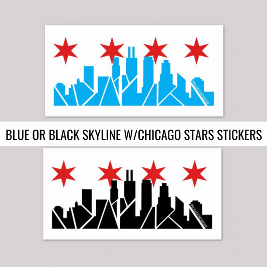 Chicago Skyline with Stars Sticker