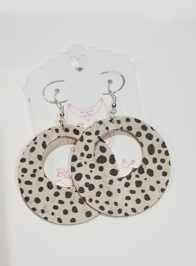 Dalmatian Print Dangle Earrings