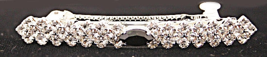 Bow Barrette with Jet & Swarovski Crystal Stones