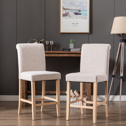 Bar Stools Soft Cushions with Solid Wood Legs