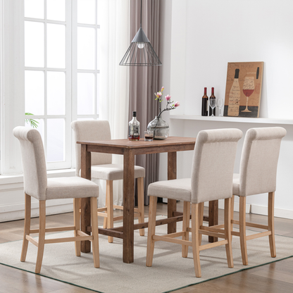 Bar Stools Soft Cushions with Solid Wood Legs