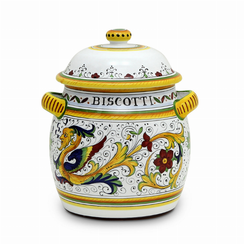 RAFFAELLESCO: Traditional Deruta Biscotti Jar