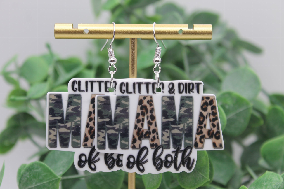 Glitter & Dirt Mama of Both Dangle Earrings