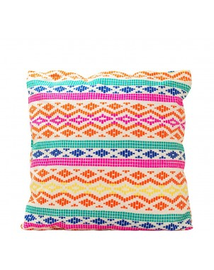 Orange and Yellow Jacquard Cushion Cover