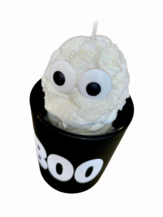 BOO Ghost Spooky Whipped Cream Vegan Fall Scented Soy Candle